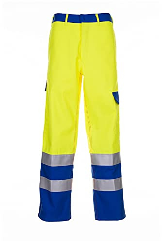 Planam 5222058 Major Protect Bundhose, Warngelb/Kornblau, Größe 58