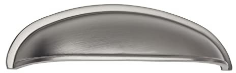 SOTECH Poignée coquille NICK aspect inox mat Distance de perçage 96 mm Poignée de pharmacie Poignées à encastrer Poignées coquilles de
