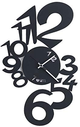 Arti & Mestieri Lupin - Orologio da Parete di Design 100% Made in Italy - in Ferro, 30 x 48 cm - Nero Goffrato