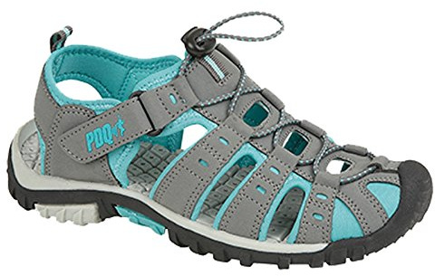 LADIES PDQ CLOSED TOE SPORTS SANDALS SIZE UK 3-9 GREY WALKING ADVENTURE L377 KD (UK8)
