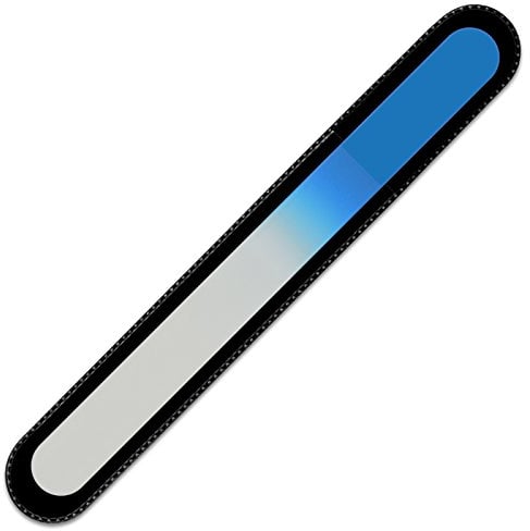 Mont Bleu Colour Crystal Nail File in Black Pouch - Large - Professional Size - Czech Tempered Glass - Handmade in Czech Republic