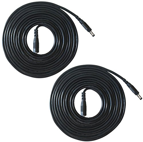 Liwinting 2pcs 3m/9.84ft DC Power Extension Cable 1.35mm / 3.5mm Male to Female Jack DC Power Cord Extension Cable for Cameras, Power Adapter, Parking Reverse Camera, Wireless IP Camera - Black