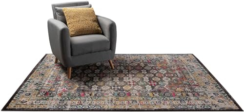 benuta Nest Vintage Teppich Casa - Mehrfarbig 140 x 200 cm - Teppich für Wohnzimmer, Schlafzimmer und Flur - Pflegeleicht - Fußbodenheizung Geeignet