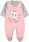 TupTam Baby Mädchen Jungen Strampler mit Langarmshirt Aufdruck Spruch 2 teilig, Farbe: Katze Aprikose/Grau, Größe: 56