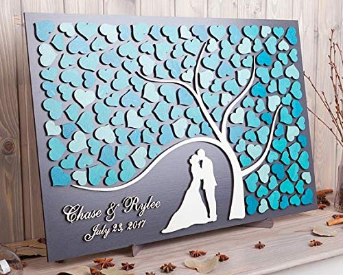 Darlene Louisa Personalisiertes Gästebuch, 3D-Alternative, Hochzeit, Baum der Herzen, Hochzeitsdekoration, Gästebuch, einzigartiges Holzbaum des Lebens, Hochzeitsgeschenk