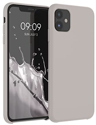 kwmobile Hülle kompatibel mit Apple iPhone 11 Hülle - Silikon Handy Case - Handyhülle weiche Oberfläche - kabelloses Laden - Taupe