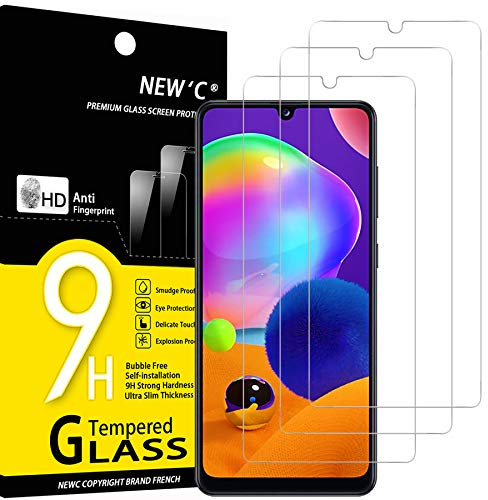 NEW'C 3 Stück für Samsung Galaxy A31 für Panzerglas, Frei von Kratzern, 9H Härte, HD Displayschutzfolie, 0.33mm Ultra-klar, Ultrabeständig