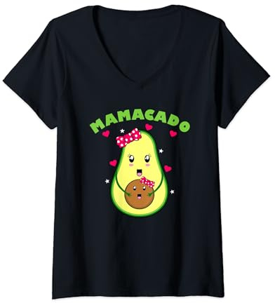 Damen Werdende Mama Schwangerschaft Mamacado Stolze Mutter T-Shirt mit V-Ausschnitt