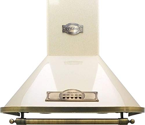 Kaiser Empire cappa aspirante a parete 60 cm/Avorio – Empire/manico – bronzo/motore potente 910 m³/h/ESSE/retrò/incl. Filtro a carbone attivo/scarico aria convezione