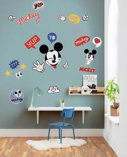 Disney Deco-Sticker von Komar - Its a Mickey Thing - Größe: 50 x 70 cm - 21 Teile - Wandtattoo, Kinderzimmer, Dekoration