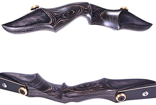 ZSHJGJR ILF Mittelteil Recurvebogen RH Rechtshand 15 Zoll Mittelteil Bogen Riser Holz Bogengriff Bogenschießen Holzbogen Riser Griff (Schwarz)