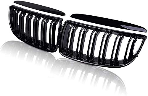 Nieren Doppelsteg Sport Kühlergrill Glanz Schwarz, E90 E91, 05-08