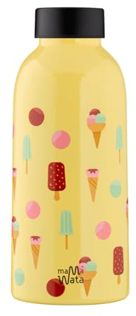 MamaWata - Borraccia Termica 470 ml in Acciaio Inox, Bottiglia Termica 24h Cold 12h Hot Ermetica, Borraccia Personalizzata Ice Cream, Borracce Termiche Bambini Ragazzi Adulti BPA Plastic-Free 18,5H cm