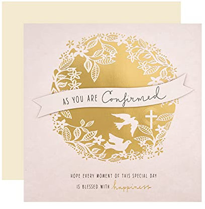 Hallmark Tarjeta de celebración de confirmación, diseño religioso contemporáneo