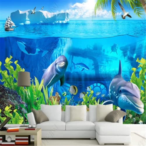 Papiers Peints Muraux Pour Salon Iceberg Animal Marin Sous-Marin Monde Tv Fond Papiers Peints Décor À La Maison Chambre Papier Peint,400*280Cm