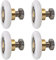 Qikuver rodillos para puerta de ducha, 4 ruedas para puerta de ducha de 23 mm de diámetro, Corredores De Poleas para Puertas Correderas para Puerta Corredera De Cristal Baño (23MM)