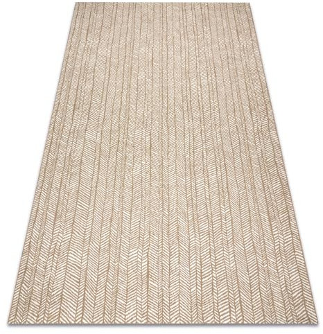 rugsx Tapis SISAL Flat Intérieur Extérieur– Moderne et résistant – pour Salon, Balcon, terrasse – Motif à Chevrons - Beige Naturel Couleur Paille, Cordon 200x290 cm