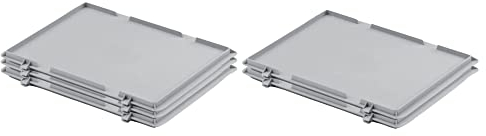 PROREGAL SuperSparSet 5x Scharnierdeckel für Eurobehälter | BxT 40x60cm | Eurobox, Transportbox, Transportbehälter, Stapelbehälter