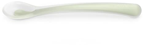 Suavinex, Cuillère en Silicone pour Bébés +4 Mois, Souple, Bout Arrondi, Manche Long et Ergonomique, Idéal Gencives Sensibles, Compatible Lave-vaisselle, Vert