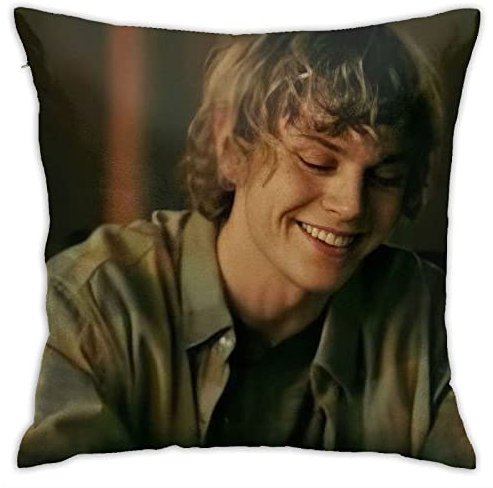 Evan Peters Kissenbezüge, doppelseitig, Plüsch-Kissenbezüge, Dekoration für Schlafzimmer, Wohnzimmer, 45 x 45 cm