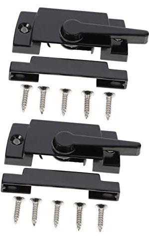 Uonlytech 2 Juegos Cerradura De Media Para Puertas y Ventanas Manija De Puerta Corredera Cerradura De Puerta De Pantalla Corrediza Puerta De Cristal Aleación De Zinc Cerradura Cuadrada