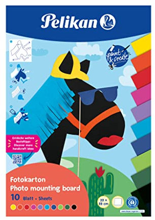 Pelikan Fotokarton Block 23 x 33 cm, 10 Blatt sortiert