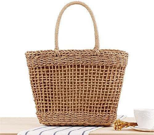 Bolsos De Paja para Mujer Bolso de Paja Personalizado for Mujer (Color : Brown, Size : Free Size)