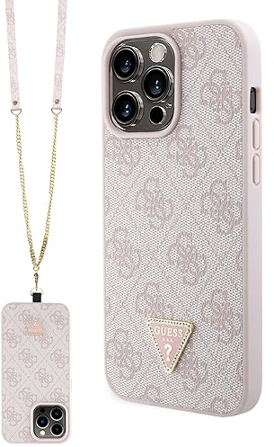 GUESS GUHCP15XP4TDSCPP Hülle für iPhone 15 Pro Max 6.7 Rosa hardcase Crossbody 4G Metal Logo
