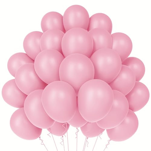 WAREHOUSE Ballon rose 50 Pièces 12 30 cm, Ballon Gonflable Hélium, ballons d'anniversaire,Décoration pour Anniversaire, mariage,Baptême, Fete, décoration de diplôme. (Maca Powder-25)