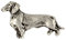 Art-Dog Épingle en Argent Faite à la Main en Forme de Chien dans une Boîte Élégante - Broche en Plaqué Argent - Pour Hommes et Femmes – Teckel – 1,6x2,5x4cm