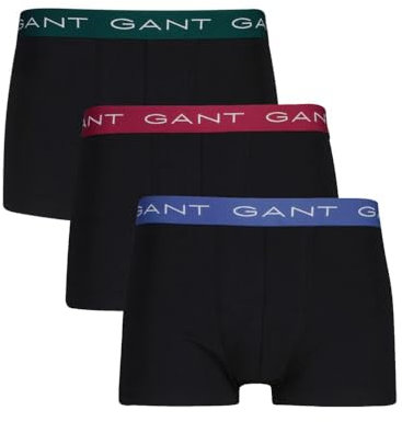 GANT Men's Trunk Boxer Shorts, Black, M, Pack of 3, black, M