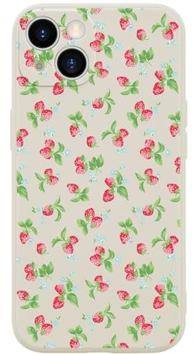 Wihytec Cute Strawberry Phone Case for iPhone 11 Strawberry Case Cover Liquid Silicone Soft Gel Rubber Durable Matt Phone Cover with Microfiber Lining Protective Cover