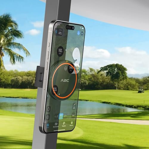 A2C 2 in 1 Magnetic Phone Holder for Golf Cart & Golf Push Cart, Hands-Free Magnet Phone Mount with Adjustable Strap, Compatible with Clicgear, Bag Boy, Sun Mountain, for Magsafe iPhone 12-16 Series
