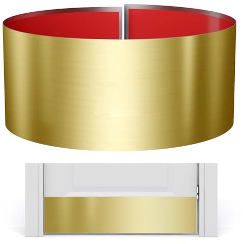 Sanbege Stainless Steel Door Kick Plate, 8 x 34 Door Push Plate, Self Adhesive Kickplate for 36 Doors Interior or Exterior (Brushed Gold)