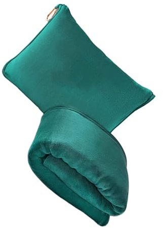 FIOERDTUIE Vielseitige Reisekissendecke, praktisch und Reisedecke und Kissen in einem, beste Geschenke für Menschen, die reisen, Grün