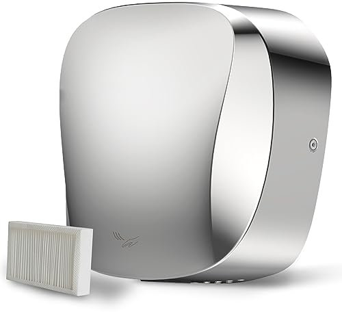 ERSINIAN Asciugamani Elettrico, Asciugamani Verticale con Filtro HEPA, Finitura in Acciaio Inossidabile Spazzolato, Risparmio energetico ad Alta velocità