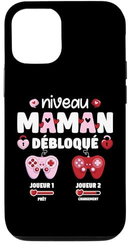 Enceinte Maman Niveau Maman Débloqué Geek en Cours 2025 Coque pour iPhone 12/12 Pro