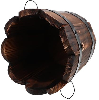Levemolo Vaso Da Fiori Retrò in Legno Vaso Per Fioriera Contenitore Per Piante Da Orto Fioriera Per Ortaggi Fioriera Rotonda Per Verdure Botte Contenitore Per Piantare Ortaggi Di Legno