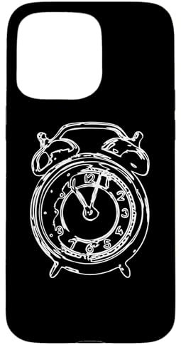 iPhone 15 Pro Max Retro Clock Sketch Bell Alarm Clock Case