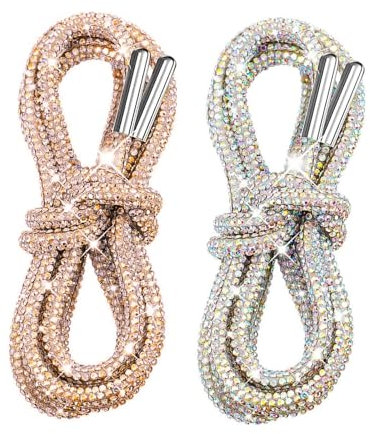 2 Stück Glitzer SchnüRsenkel, 120 Cm Strass SchnüRsenkel Rund, Rope Laces, Strass SchnüRsenkel, Schuhschmuck, Ersatzrohrseil FüR Diy-ZubehöR, BekleidungszubehöR Und Schmuck-Diy (Gemischte Farbe)