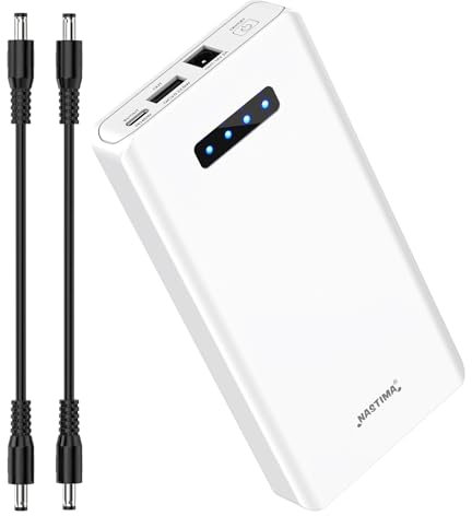 NASTIMA 12V 5200mAh 56.16Wh Batteria Agli ioni di Litio con Uscita 12V DC e 12V 9V 5V USB-A 45W Type-C Tripla Uscita per Strisce LED, Telecamere a Circuito Chiuso, Videocamere, Binocoli, ecc.