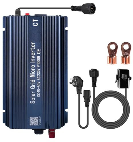 Jadeshay Micro-onduleur, Micro-Onduleur Solaire 1000W Anti-Refoulement WiFi Grille Tie Onduleur Entrée DC22-60V Sortie AC230V par Tuya APP Télécommande for Appareils ménagers