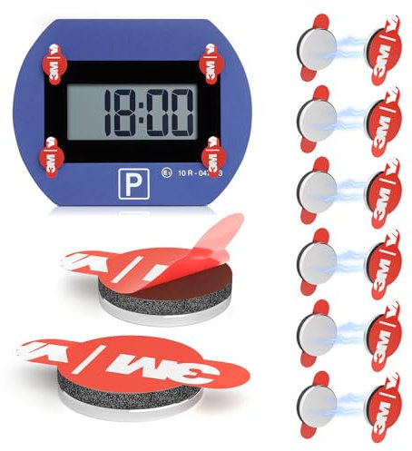 FIXCHORD 3M VHB 5952 Almohadillas Adhesivas Magnéticas de Repuesto de Una Cara Compatibles con Needit Park Lite, 12 Unidades de Almohadillas Adhesivas para Disco de Aparcamiento Electrónico