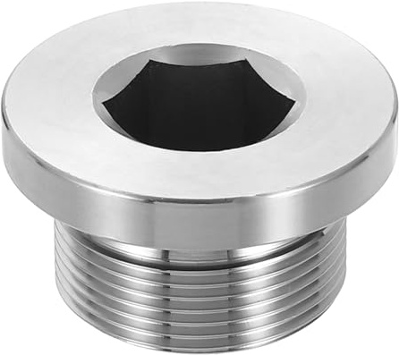 QUARKZMAN 304 Edelstahl Rohrstöpsel Fitting M30x1.5 Außengewinde | Innensechskant Kopf Sechskantkopf Stopfen Fittings Mit Dichtring Für Luft Wasser Öl Gas Rohr