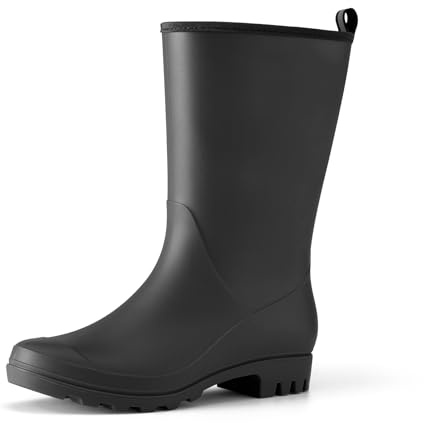 YOLIS Gummistiefel Damen Halbhoch Regenstiefel Damen Weiter Schaft