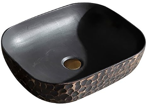 Lavandino da Appoggio per Bagno, Lavabo in Ceramica Cotta ad alta Temperatura, con Spessore Elevato, Lavandini da Bagno Smaltati Facili da Pulire, per Mobili Moderni