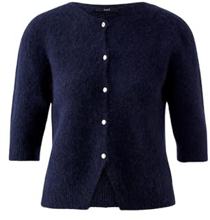 Oui Damen Strickjacke schmal geschnitten Uni