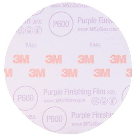 3M 30366-50PK Hookit 3 Purple Finishing Film Disc, (Pack of 50)
