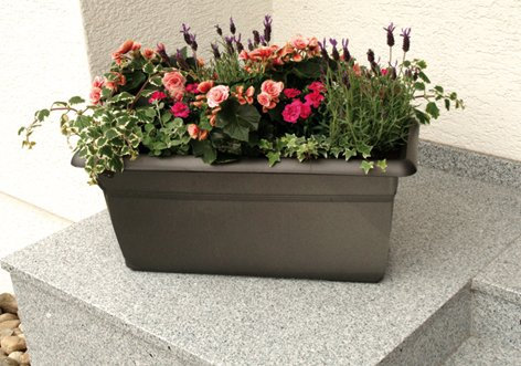 Stefanplast FIORIERA Vaso Cassetta 100CM Antracite MEDITERRANEO Balcone TERRAZZO