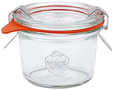 18 x Weck Mini Glass Jars 80 ml with Rubber Ring and Clips